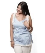 Blue Wink ( Light blue kurti with tassel detailing )