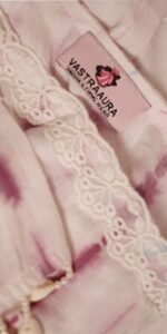 Blush Breeze (White & Pink Tie-Dye One-Shoulder Kurti) - Image 5